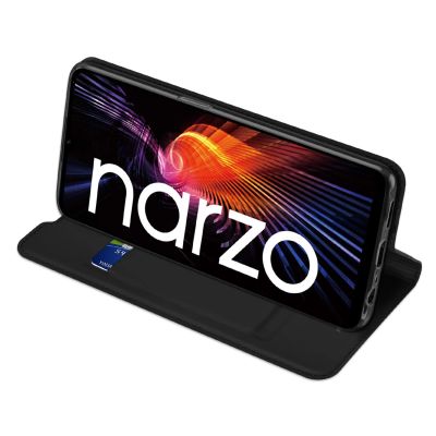 6. Dux Ducis Skin Pro kabura etui pokrowiec z klapką Realme Narzo 50A czarny