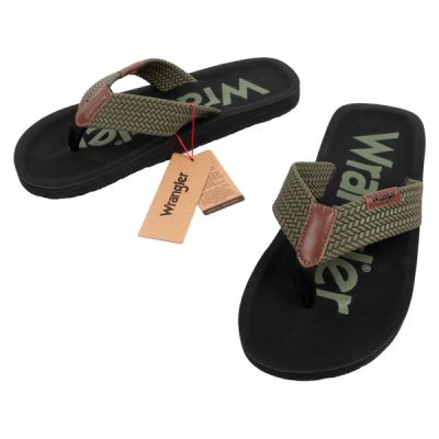 Wrangler buty klapki męskie laczki Zane Flipflop zielone japonki