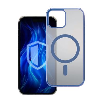 4. Etui 3mk Frosty MagCase Blue na Apple iPhone 15 - przezroczyste