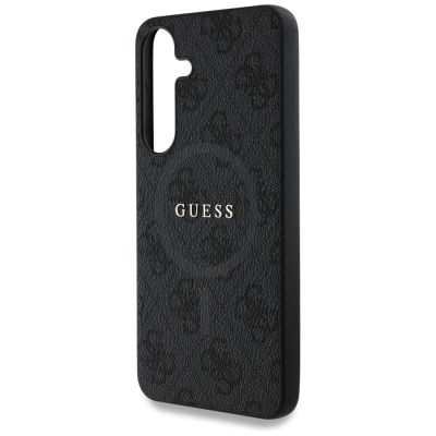6. Etui Guess Leather 4G Colored Ring Classic Logo MagSafe Samsung Galaxy S25 czarny