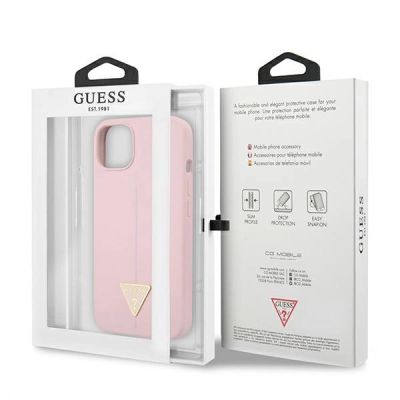 8. Etui Guess Silicone Triangle na iPhone 13 mini - fioletowe