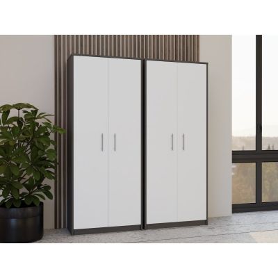 4. REGAŁ ZAMKNIETY OLIV 2D ANTRACYT/BIEL KOMPLET