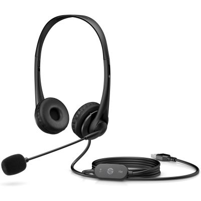 2. Słuchawki z mikrofonem HP Stereo USB Headset G2 przewodowe czarne 428H5AA