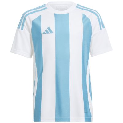 6. Koszulka dla dzieci adidas Striped 24 Jersey biało-błękitna IW2137