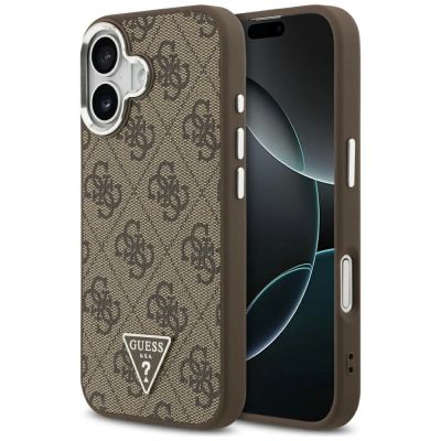 Etui Guess 4G Triangle Logo MagSafe na iPhone 17 - brązowe