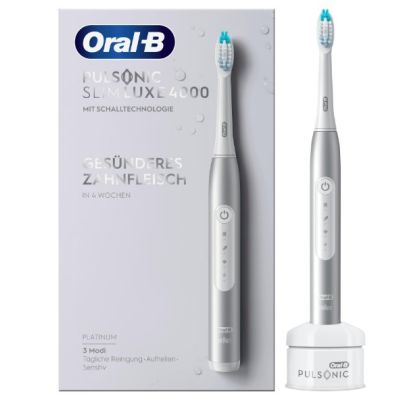 2. Ultradźwiękowa szczoteczka do zębów Oral-B Pulsonic Slim Luxe 4000 - Codzienna pielęgnacja - Sensitive - dla białych zębów - 62000 ruchów na minutę - Platinum - 2 min