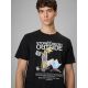 4. T-shirt regular z nadrukiem męski  4F 4FRSS26TTSHM3811-20S