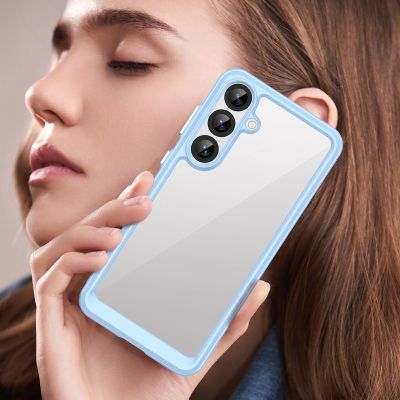 5. Etui Outer Space Case do Samsung Galaxy A36 pokrowiec z elastyczną ramką  - niebieskie