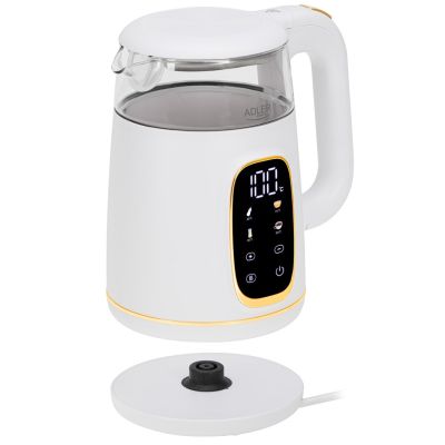7. Adler AD 1305WG czajnik elektryczny 1,7 l 2200 W Przezroczysty, Złoto, Biały