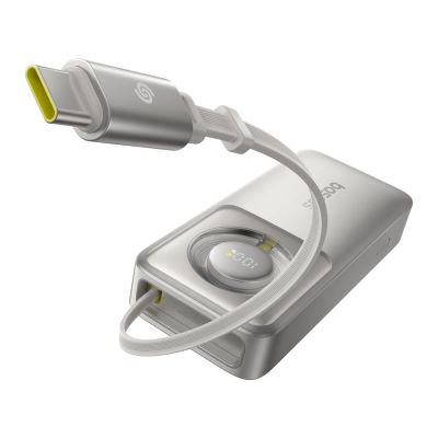 3. Powerbank Baseus Free2Pull 10000mAh 30W z portem USB-C i rozwijanym kablem USB-C - szary