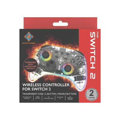 6. Deltaco Gaming GAM-198-T kontroler gier Przezroczysty Bluetooth/USB Gamepad Nintendo Switch, Nintendo Switch 2, Nintendo Switch OLED, Android, PC