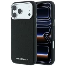 Etui Karl Lagerfeld Grained Elongated Logo MagSafe na iPhone 17 Pro / 18 Pro - czarne