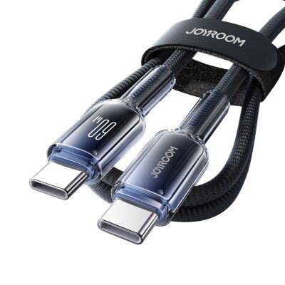 5. Kabel Joyroom S-A42 Crystal-Clear Series 60W USB-C - USB-C 1,2m - czarny