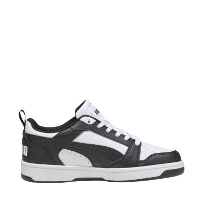 5. Buty dla dzieci Puma Rebound V6 Lo Mid biało-czarne 393833 01