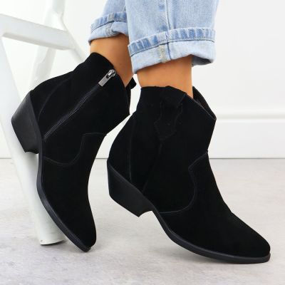 5. Skórzane botki damskie kowbojki czarne Big Star SS274462