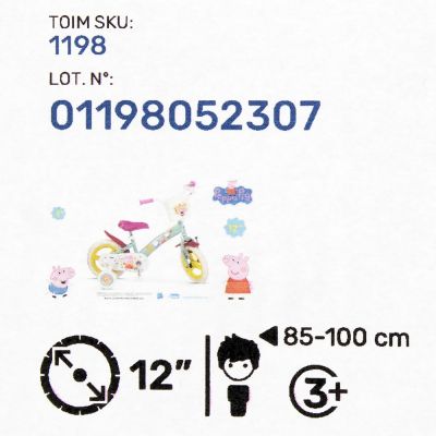 2. Rower dziecięcy 12" Świnka Peppa zielony 1198