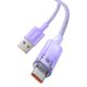 6. Kabel Baseus Explorer 100W USB-A - USB-C z inteligentnym czujnikiem temperatury 1m - fioletowy