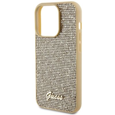 6. Etui Guess Disco Metal Script na iPhone 15 Pro - złote
