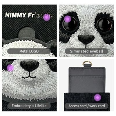 4. Portfel Nimmy Big Eyed Pet 2.0 Panda etui na karty - czarny