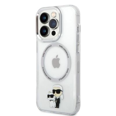 2. Etui Karl Lagerfeld Iconic Karl&Choupette MagSafe na iPhone 14 Pro - przezroczyste