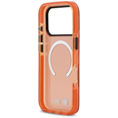 7. Etui BMW M IML Shockproof Metal Logos MagSafe na iPhone 17 Pro - promarańczowe