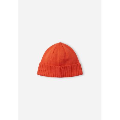 3. Czapka zimowa dziecięca Reima Beanie Kalotti Red Orange Junior z certyfikowanej wełny pomarańczowa (5300232A-2820)