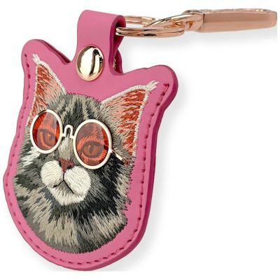 3. Etui Nimmy Glasses Cool and Cute Cat na lokalizator - różowe