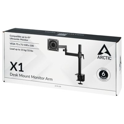6. ARCTIC X1 109,2 cm (43") Biurko Czarny