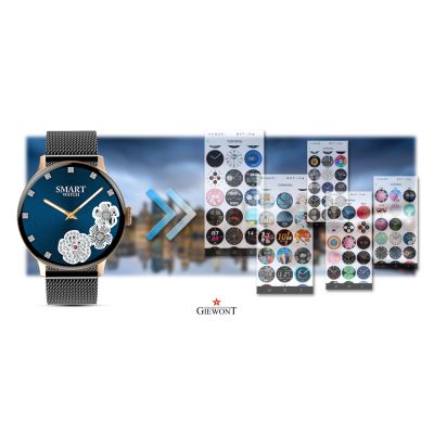 8. Smartwatch Damski GIEWONT Różowe Złoto Czarny GW330-4