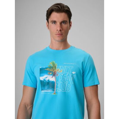4. T-shirt regular z nadrukiem męski 4F 4FRSS26TTSHM4303-33S