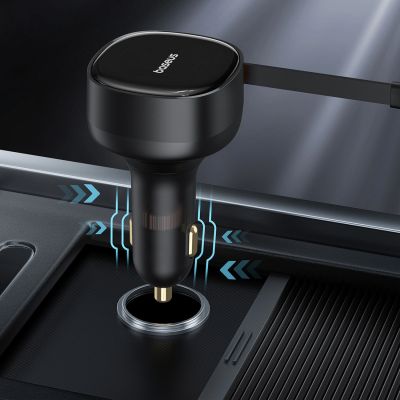 7. Ładowarka samochodowa Baseus Enjoyment 33W 2w1 2x USB-C - czarna