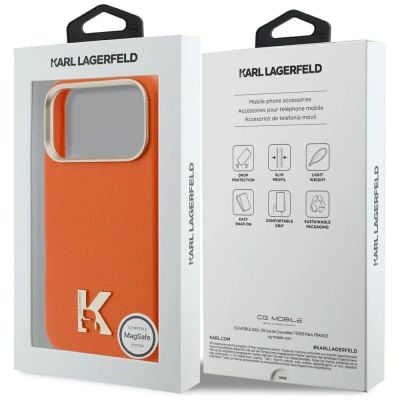 8. Etui Karl Lagerfeld Karl Head Logo MagSafe na iPhone 17 Pro - pomarańczowe