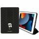 5. Etui Karl Lagerfeld Saffiano Monogram Ikonik na iPad 10.2" 2019 (7 gen.) Folio Magnet Allover Cover - czarne