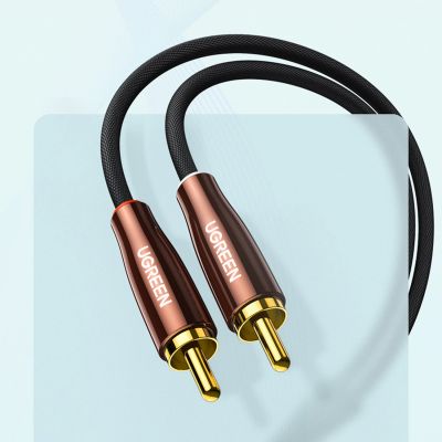 10. Ugreen kabel przewód audio 3,5 mm mini jack (męski) - 2RCA (męski) 2m miedziany (AV170)