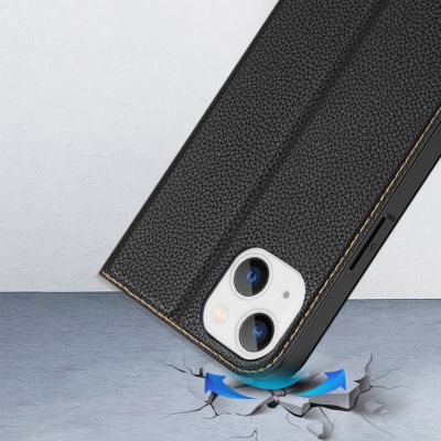 10. Dux Ducis Skin X2 etui do iPhone 14 Plus pokrowiec z magnetyczną klapką czarny