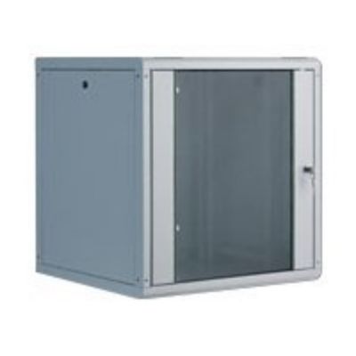 10. Szafa sieciowa wisząca Unique 19" 12U rack 600x600, drzwi szyba, szary, niedzielona, złożona, 100kg
