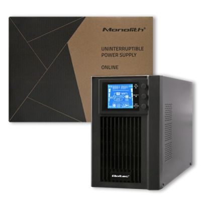 10. Qoltec 53042 zasilacz UPS Podwójnej konwersji (online) 1 kVA 800 W 2 x gniazdo sieciowe