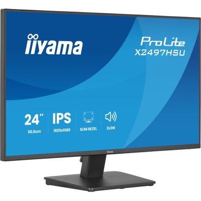 34. iiyama ProLite X2497HSU-B1 monitor komputerowy 60,5 cm (23.8") 1920 x 1080 px Full HD LED Czarny