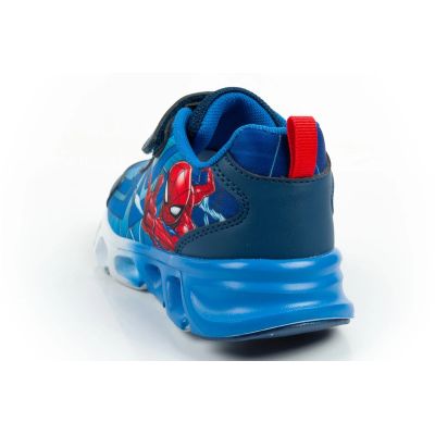 5. Leomil buty sportowe dziecięce sneakersy Spiderman lekkie na rzep LED niebieskie