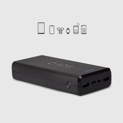 12. Powerbank Puro Fast 20000 mAh 2x USB-A + 1x USB-C - czarny