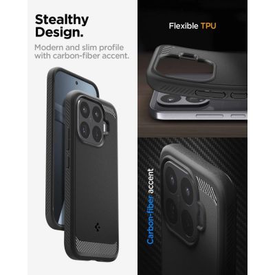 11. Etui Spigen Rugged Armor na Xiaomi 17T - czarne matowe