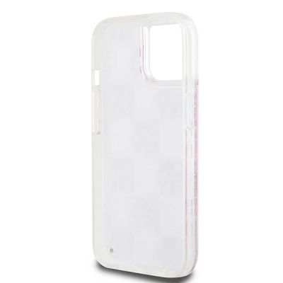 7. Etui DKNY Liquid Glitter Multilogo na iPhone 15 / 14 / 13 - różowe