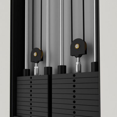 9. Brama treningowa przyścienna podwójna HMS BS302 ze stosem