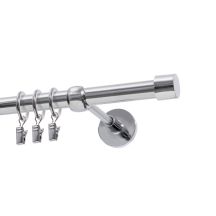 KARNISZ POJEDYNCZY FI 19 MM  CHROM 400 CM LUNA Z KÓŁKAMI  KOWALSKI