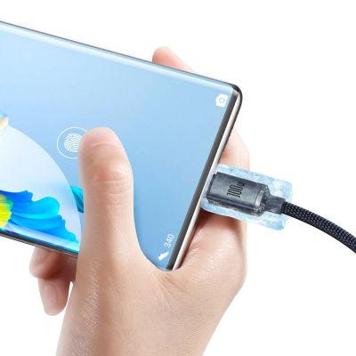 11. Baseus Crystal Shine Series kabel przewód USB do szybkiego ładowania i transferu danych USB Typ A - USB Typ C 100W 1,2m czarny (CAJY000401)