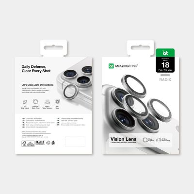 4. Szkło ochronne na obiektyw aparatu AMAZINGTHING Radix Vision Lens na iPhone 18 Pro / 18 Pro Max - srebrne