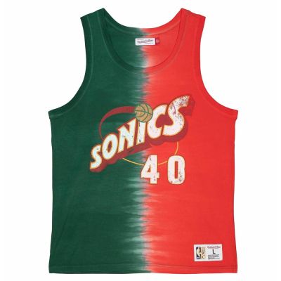 Koszulka Mitchell & Ness NBA Seattle Supersonics Shawn Kemp Tie Dye Cotton Tank - TTNK3206-SSUYYSKEGNRD