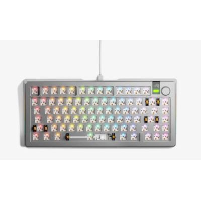 6. Klawiatura do gier Glorious GMMK 3 Pro 75% Custom Gaming-Tastatur - Barebone, ANSI-Layout, srebrna