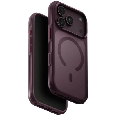 Etui UNIQ Veren Magclick Charging na iPhone 18 Pro / 17 Pro - burgundowe