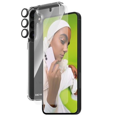 2. Zestaw PanzerGlass Bundle 3in1 etui przezroczyste + folia + osłona aparatu do Samsung Galaxy S24
